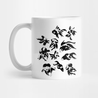 Fish Black White Tshirt Mug